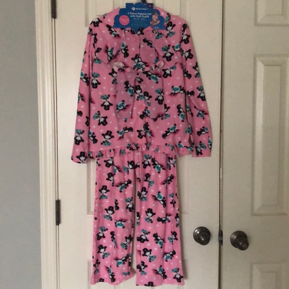 Panda Pajama & Doll pjs* fits American Girls dolls